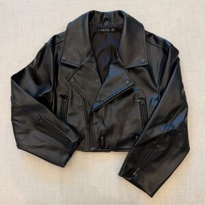 Lioness Staten Island Leather Cropped Jacket